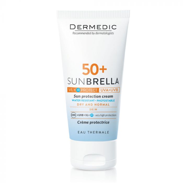 Dermedic Sunbrella Fényvédő arckrém SPF 50+ száraz és normál bőrre  50 g