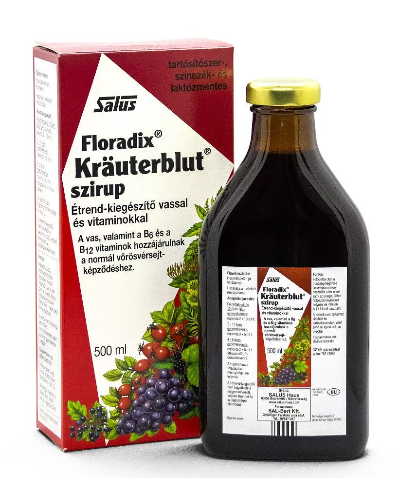 Floradix Krauterblut szirup vas és vitaminok 500 ml