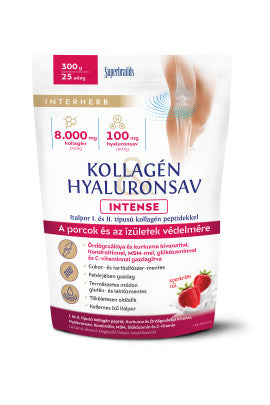 Interherb Kollagén & Hyaluronsav INTENSE italpor eperkrém  ízű 300 g 25 adag