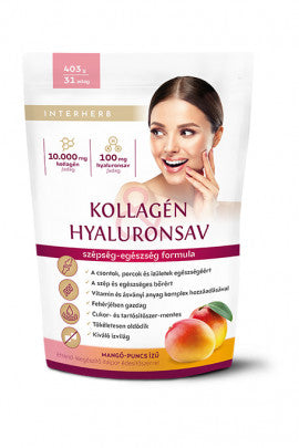 Interherb Kollagén&Hyaluronsav italpor Mango-Puncs ízű 403g 31 adag