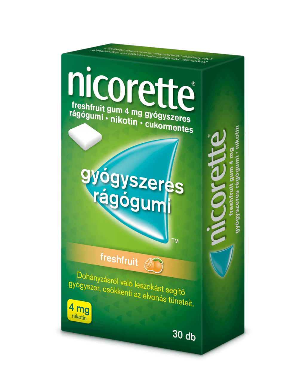 Nicorette Freshfruit Gum 4 mg gyógyszeres rágógumi 30 db