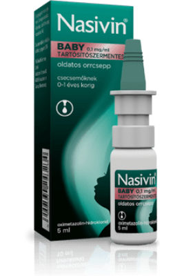 Nasivin Baby 0,1 mg/ml tartósítószermentes orrcsepp 5 ml