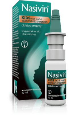 Nasivin Kids 0,25 mg/ml tartósítószermentes oldatos orrspray 10 ml