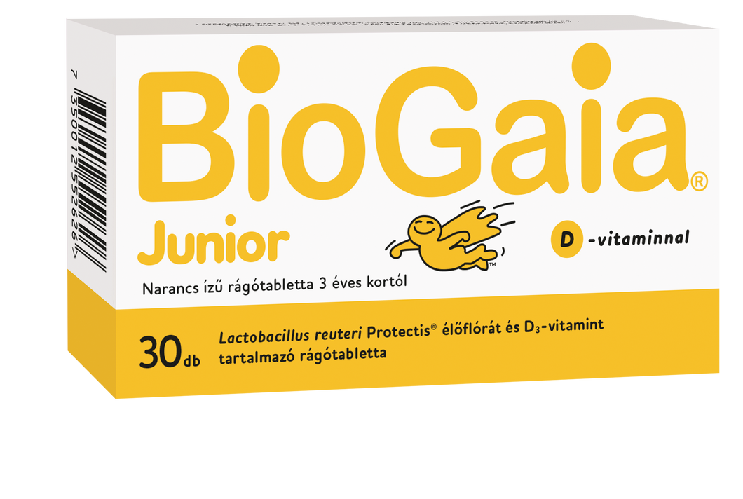 BioGaia Junior + D-vitamin narancs ízű rágótabletta 30 db