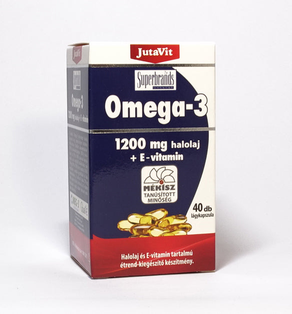 JutaVit Omega-3 1200mg, halolaj+ E-vitamin kapszula 40 db