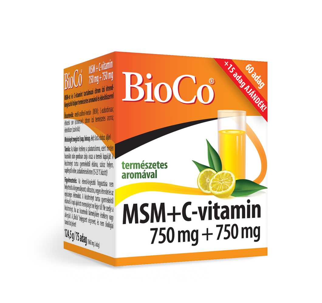 BioCo MSM + C-vitamin 750 mg + 750 mg italpor 60 adag