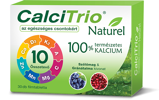 CalciTrio® Naturel filmtabletta 30 db 100%-ban természetes kalciummal