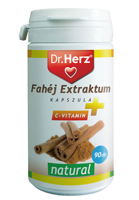 Dr Herz Fahéj Extraktum + C vitamin kapszula 90 db