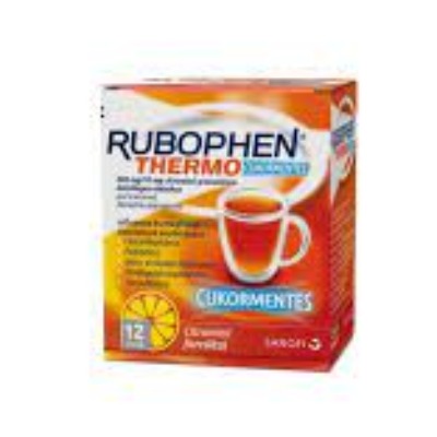 Rubophen Thermo cukormentes 500 mg/10 mg citromízű granulátum forróitalhoz 12 db